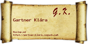 Gartner Klára névjegykártya